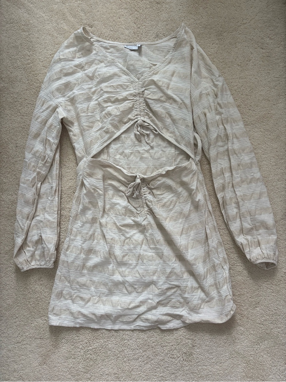 ASOS Tie-Front Long Sleeve Mini Dress